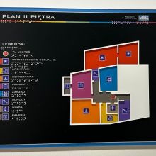 tyflograficzny plan informacyjny II piętra ze znacznikami YourWay Box