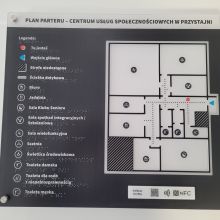 Dotykowy plan informacyjny ze znacznikami YWB i NFC