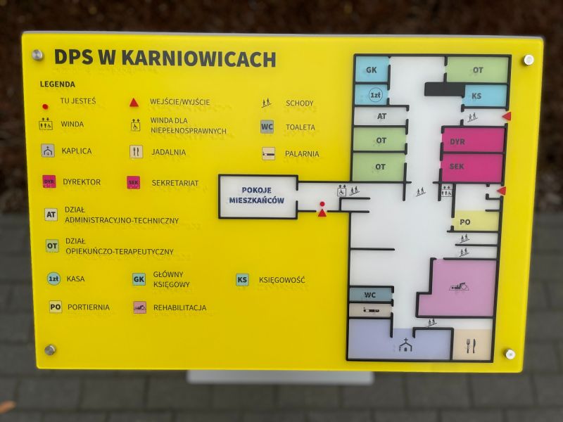 Dotykowy plan informacyjny ze znacznikami YourWay Beacon i NFC w Domu Pomocy Społecznej w Karniowicach Dotykowy plan informacyjny ze znacznikami YourWay Beacon i NFC w Domu Pomocy Społecznej w Karniowicach