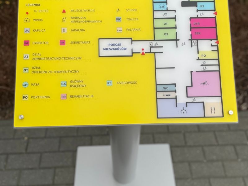 Dotykowy plan informacyjny ze znacznikami YourWay Beacon i NFC w Domu Pomocy Społecznej w Karniowicach Dotykowy plan informacyjny ze znacznikami YourWay Beacon i NFC w Domu Pomocy Społecznej w Karniowicach
