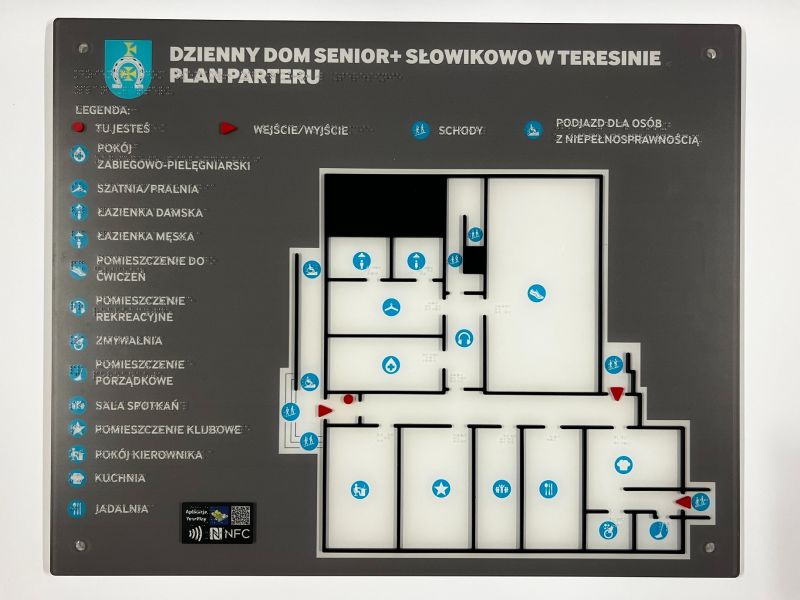 Dotykowy plan informacyjny Domu Senior Plus Słowikowo Dotykowy plan informacyjny Domu Senior Plus Słowikowo