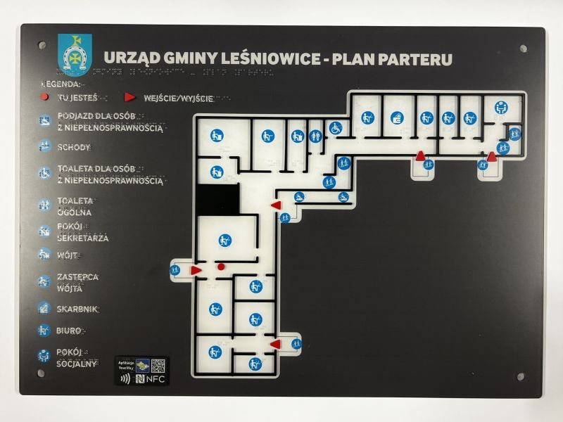 Dotykowy plan informacyjny parteru Urzędu Gminy Leśniowice Dotykowy plan informacyjny parteru Urzędu Gminy Leśniowice