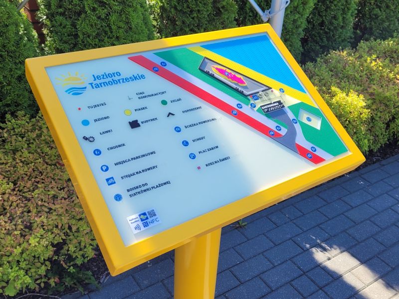 Dotykowy plan informacyjny ze znacznikami YourWay Beacon i znacznikami NFC nad Jeziorem Tarnobrzeskim Dotykowy plan informacyjny ze znacznikami YourWay Beacon i znacznikami NFC nad Jeziorem Tarnobrzeskim