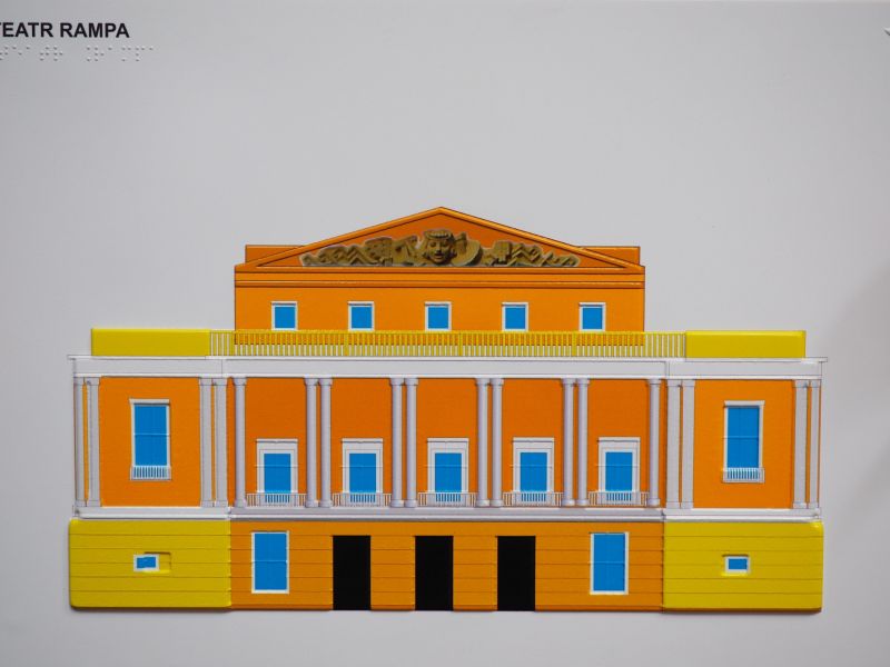 Termoformowana grafika dotykowa teatru rampa Termoformowana grafika dotykowa teatru rampa