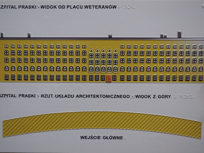 Termoformowana grafika dotykowa szpitala praskiego Termoformowana grafika dotykowa szpitala praskiego