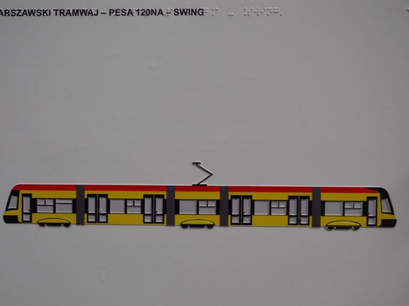 Termoformowana grafika dotykowa warszawskiego tramwaju Termoformowana grafika dotykowa warszawskiego tramwaju