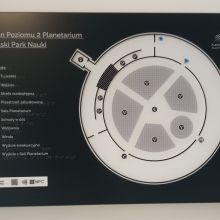 Dotykowy plan informacyjny poziomu 2 Planetarium Śląskiego Parku Nauki