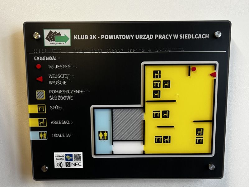 Dotykowy plan informacyjny na ścianie Dotykowy plan informacyjny na ścianie