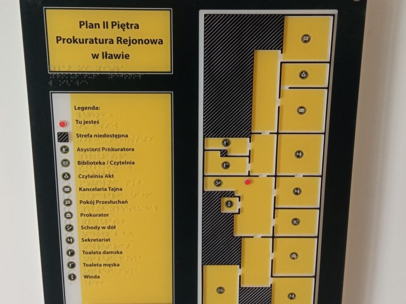 Dotykowy plan informacyjny II piętra Dotykowy plan informacyjny II piętra