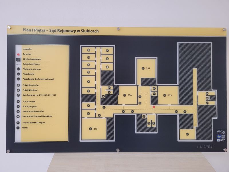 Dotykowe plan informacyjny ze znacznikami YorWay Beacon i z kodami NFC Dotykowe plan informacyjny ze znacznikami YorWay Beacon i z kodami NFC