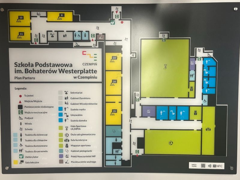 Tyflograficzny plan informacyjny parteru Tyflograficzny plan informacyjny parteru