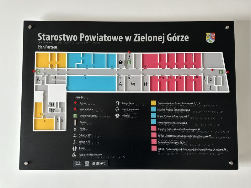 Tyflograficzny plan informacyjny parteru SP w Zielonej Górze Tyflograficzny plan informacyjny parteru SP w Zielonej Górze