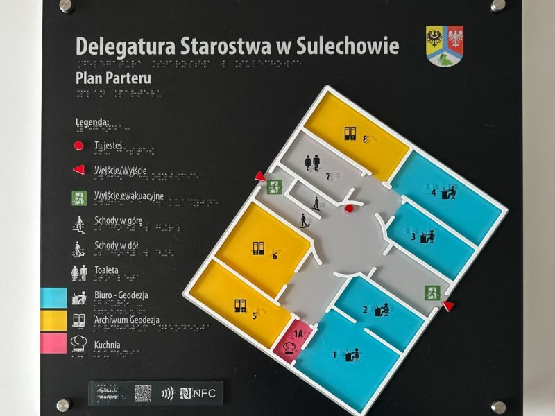Tyflograficzny plan informacyjny w delegaturze SP w Sulechowie Tyflograficzny plan informacyjny w delegaturze SP w Sulechowie