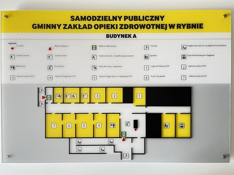 Dotykowy plan informacyjny wnętrza Dotykowy plan informacyjny wnętrza