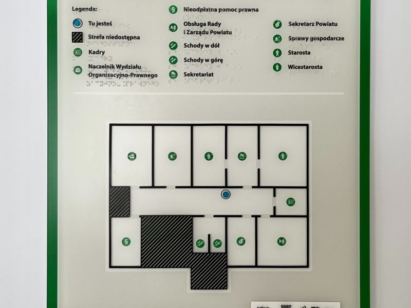 Dotykowy plan informacyjny drugiego piętra Dotykowy plan informacyjny drugiego piętra
