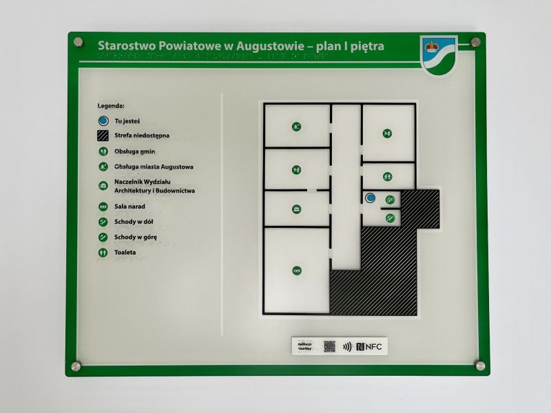 Dotykowy plan informacyjny pierwszego piętra Dotykowy plan informacyjny pierwszego piętra