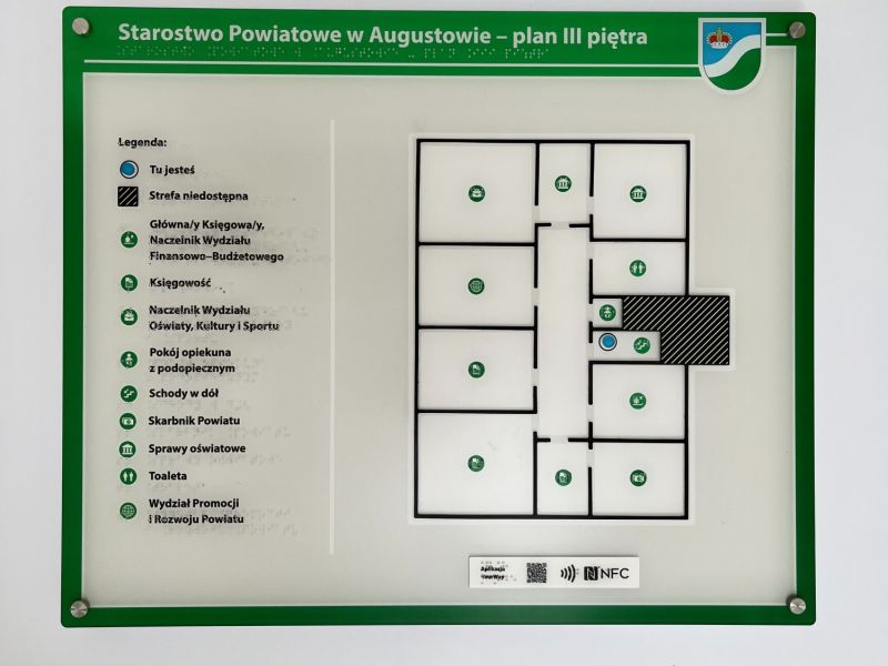 Dotykowy plan informacyjny trzeciego piętra Dotykowy plan informacyjny trzeciego piętra