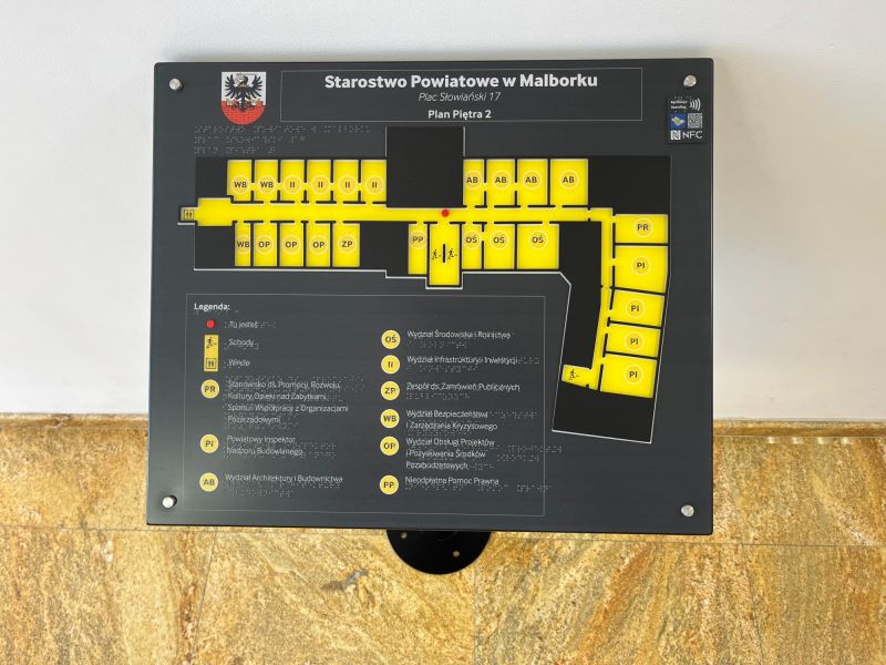Tablica z dotykowym planem informacyjnym  Tablica z dotykowym planem informacyjnym