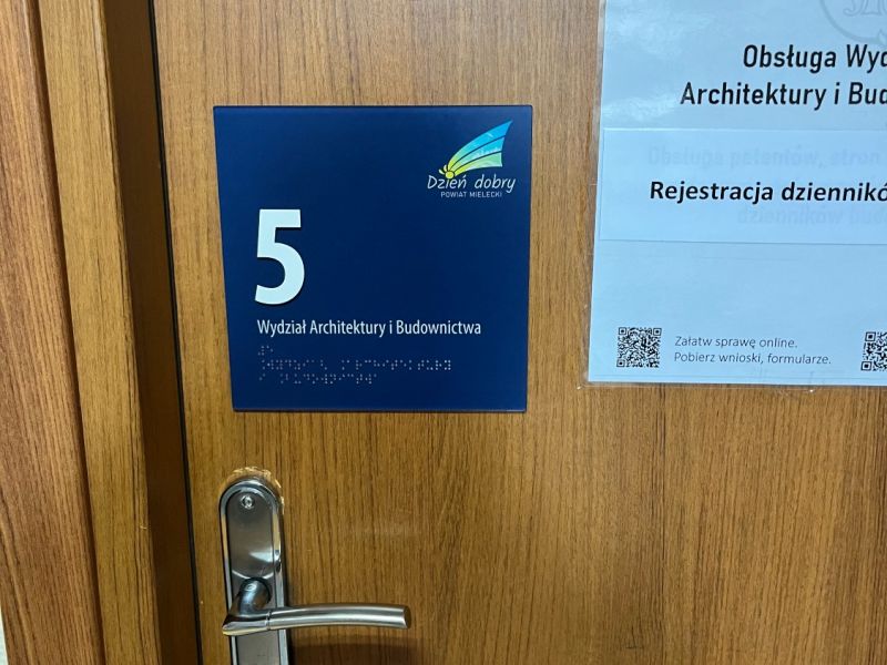 Tabliczka informacyjna na drzwi Tabliczka informacyjna na drzwi