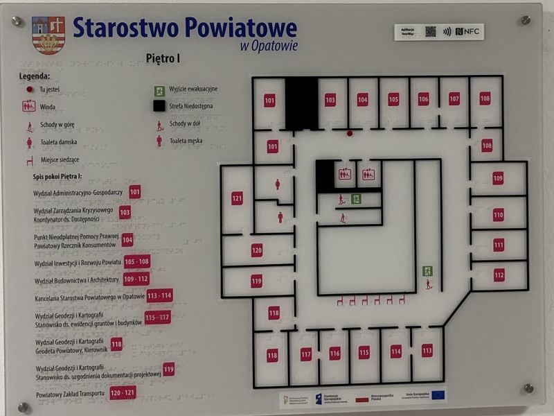 Plan tyflograficzny piętra  Plan tyflograficzny piętra