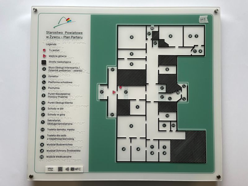 Dotykowy plan informacyjny części pierwszej parteru Dotykowy plan informacyjny części pierwszej parteru