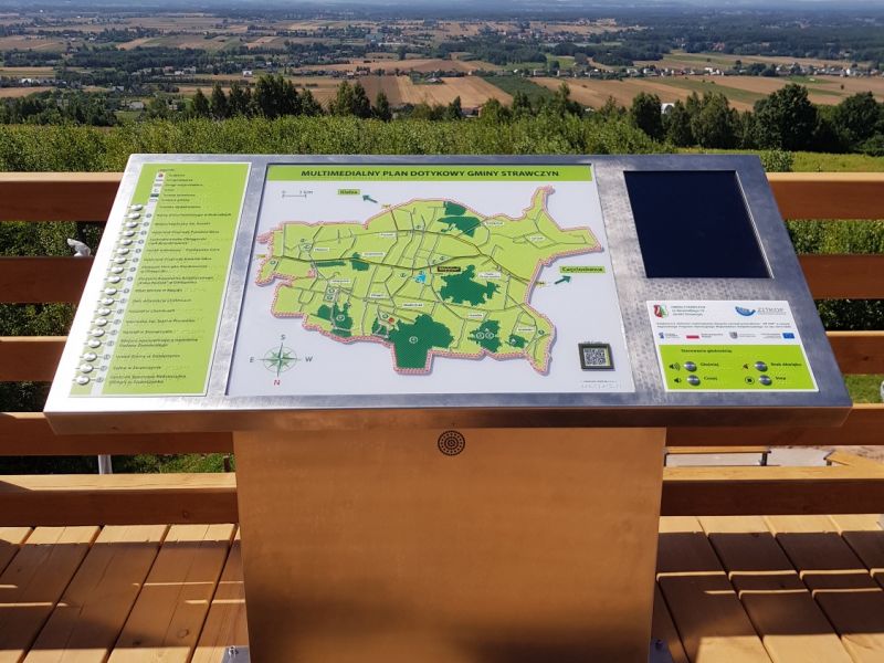 Dotykowy, multimedialny, udźwiękowiony plan gminy Strawczyn,  z beaconem. Dotykowy, multimedialny, udźwiękowiony plan gminy Strawczyn,  z beaconem.