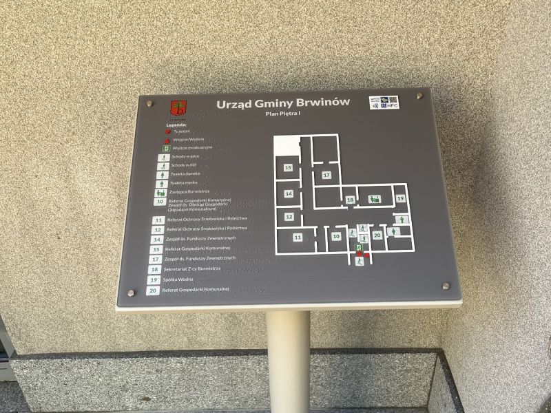 Tyflograficzny plan informacyjny pierwszego piętra Tyflograficzny plan informacyjny pierwszego piętra