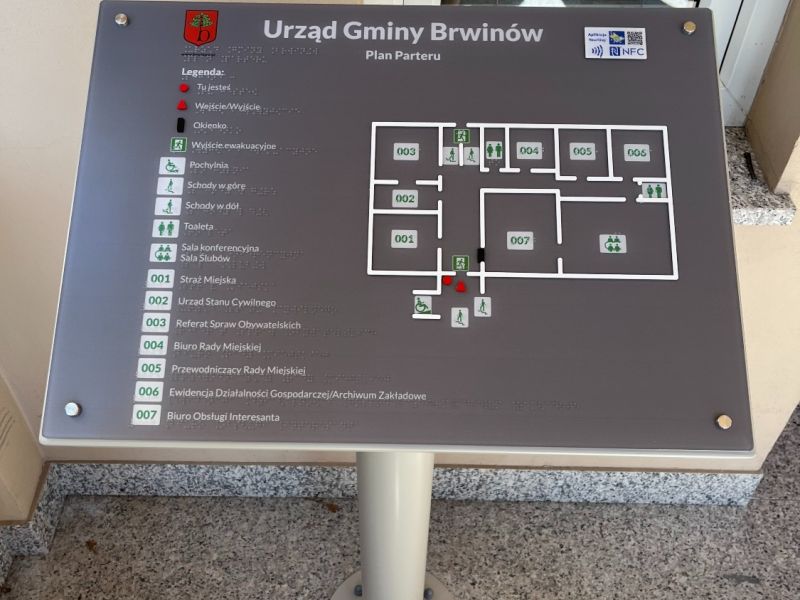 Tyflograficzny plan informacyjny parteru Tyflograficzny plan informacyjny parteru