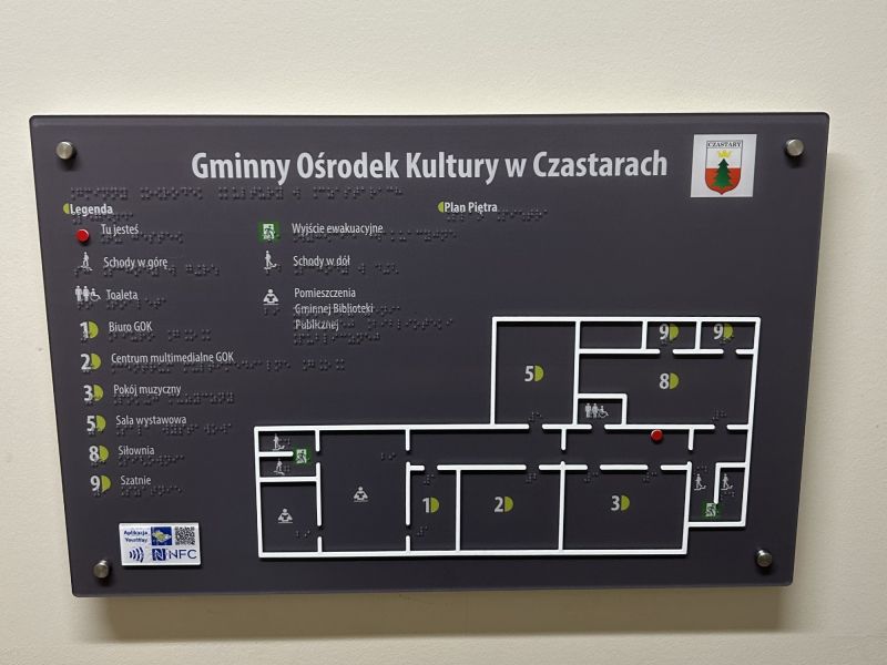 Tyflograficzny plan informacyjny gminnego ośrodka kultury Czastary Tyflograficzny plan informacyjny gminnego ośrodka kultury Czastary