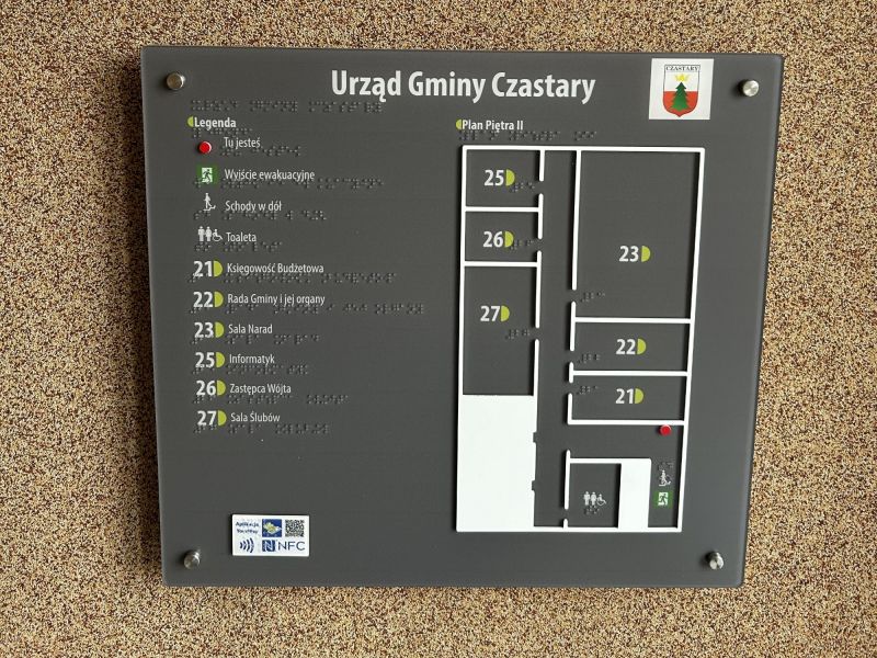 Tyflograficzny plan informacyjny urzędu gminy Czastary Tyflograficzny plan informacyjny urzędu gminy Czastary