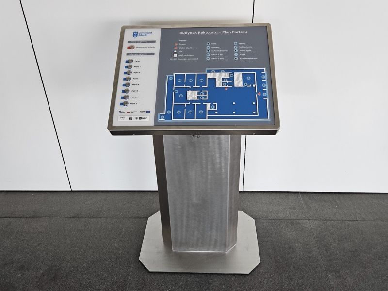 Udźwiękowiony plan informacyjny budynku rektoratu Udźwiękowiony plan informacyjny budynku rektoratu
