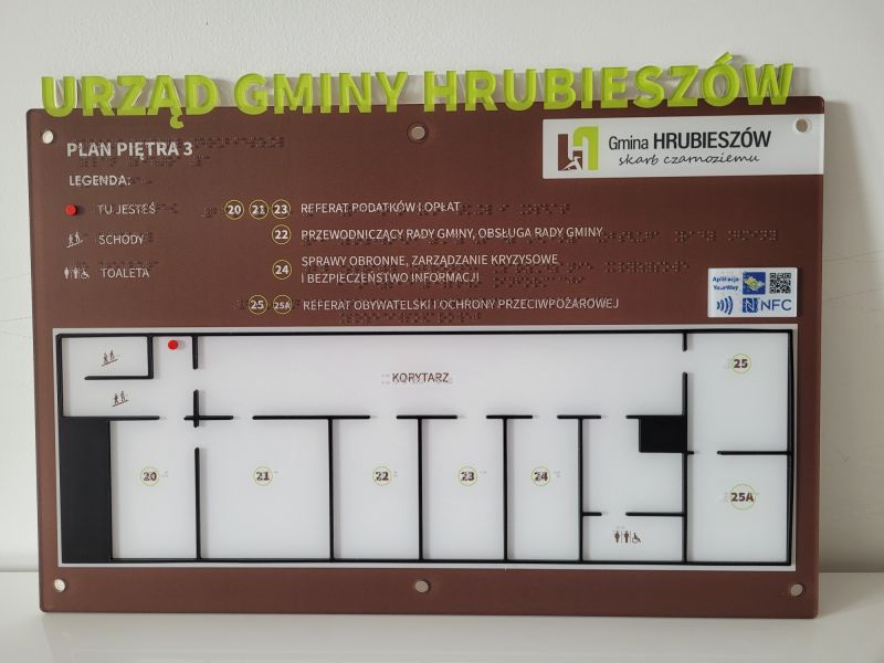 Dotykowy plan informacyjny ze znacznikami YourWay Beacon i NFC w Urzędzie Gminy Hrubieszów Dotykowy plan informacyjny ze znacznikami YourWay Beacon i NFC w Urzędzie Gminy Hrubieszów