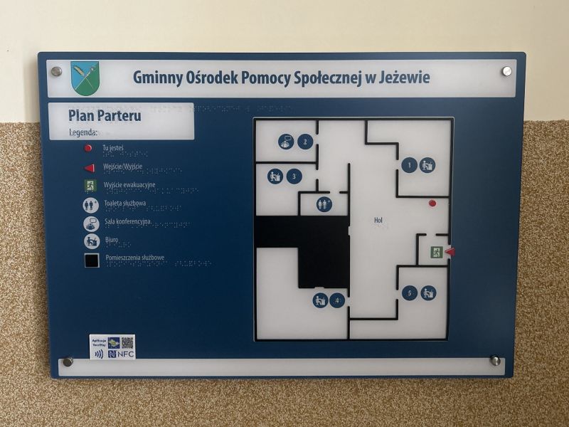 Plan tyflograficzny GOPS w Jeżewie Plan tyflograficzny GOPS w Jeżewie