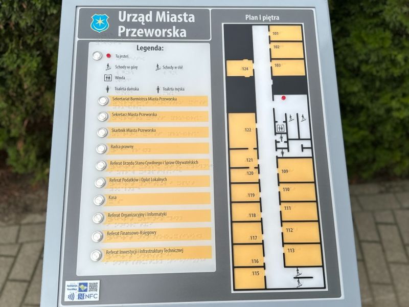 Dotykowy plan informacyjny piętra Dotykowy plan informacyjny piętra