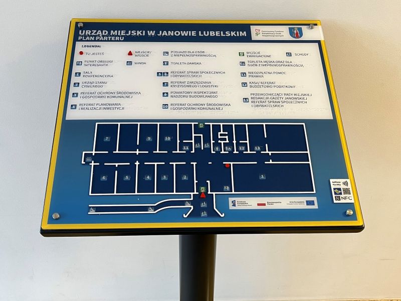 Dotykowy plan informacyjny parteru budynku UM w Janowie Lubelskim Dotykowy plan informacyjny parteru budynku UM w Janowie Lubelskim