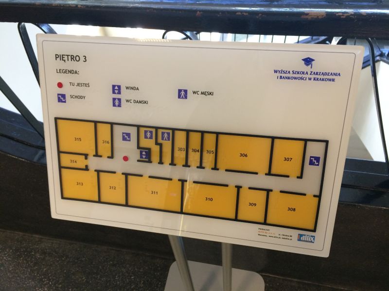 Dotykowy plan informacyjny trzeciego piętra Dotykowy plan informacyjny trzeciego piętra